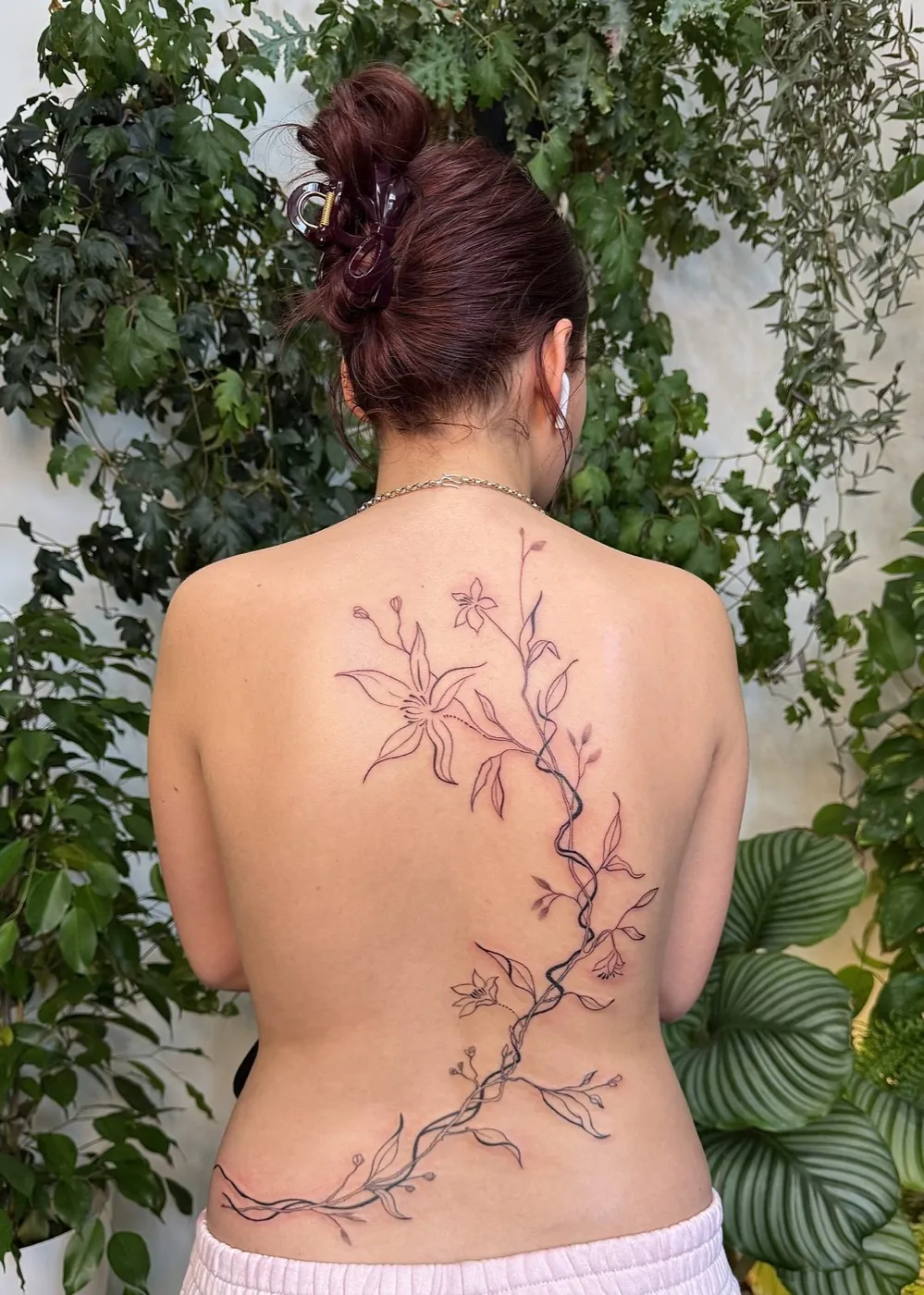 Floral back tattoo by Gosia, Bristol